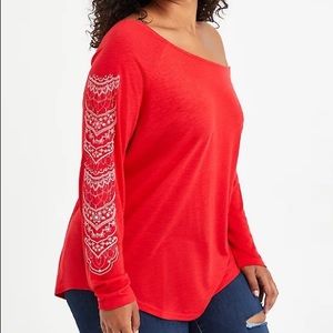 NWOT Torrid Off The Shoulder Long Sleeve Top